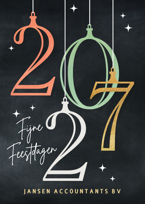 Zakelijke kerstkaarten retro kerstballen 2027 - Zakelijke kerstkaarten Zakelijke kerstkaarten - Zakelijke kerstkaarten retro kerstballen 2027