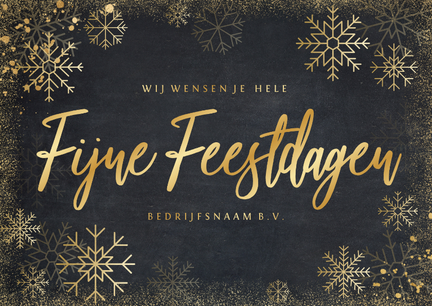 Zakelijke klassieke kerstkaart met goudlook ijssterren - Zakelijke kerstkaarten Zakelijke kerstkaarten - Zakelijke klassieke kerstkaart met goudlook ijssterren