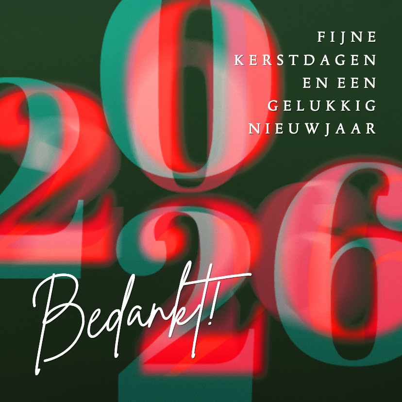 Zakelijke kerstkaarten - Zakelijke stijlvolle kerstkaart 2026 groen met rood