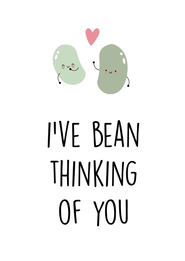 Bean thinking of you kaart - Zomaar kaarten Zomaar kaarten - Bean thinking of you kaart