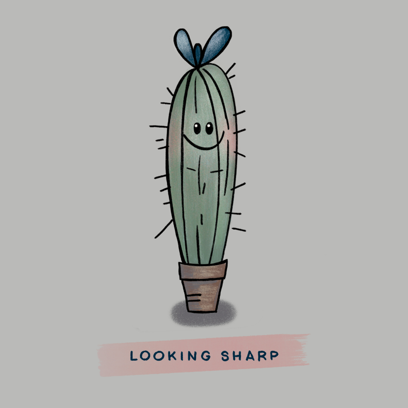 Grappige zomaar-kaart met cactus om een compliment te geven - Zomaar kaarten Zomaar kaarten - Grappige zomaar-kaart met cactus om een compliment te geven