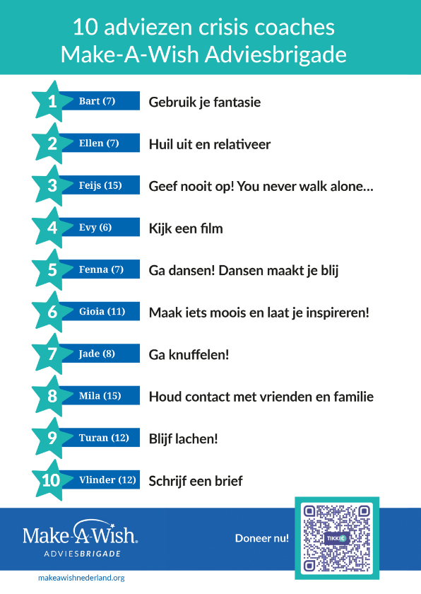 Make-A-Wish 10 adviezen crisis coaches Adviesbrigade - Zomaar kaarten Zomaar kaarten - Make-A-Wish 10 adviezen crisis coaches Adviesbrigade