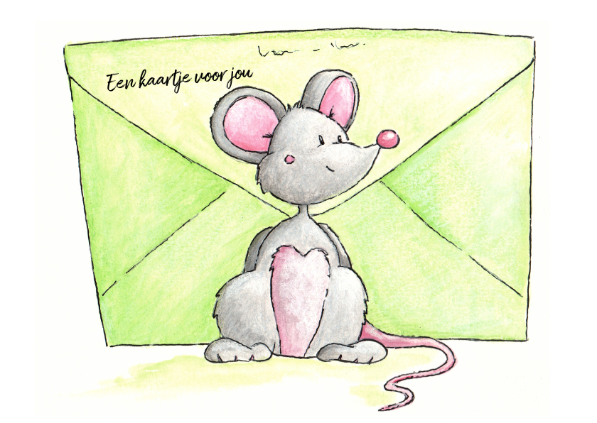 Muisje met post - Zomaar kaarten Zomaar kaarten - Muisje met post