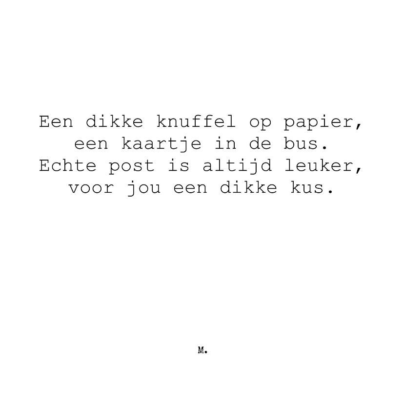 Stijlvol gedicht over echte post - Zomaar kaarten Zomaar kaarten - Stijlvol gedicht over echte post
