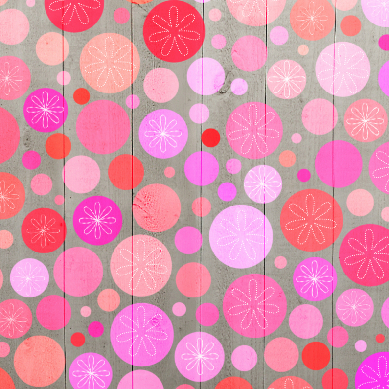 Stippen roze op hout - Zomaar kaarten Zomaar kaarten - Stippen roze op hout