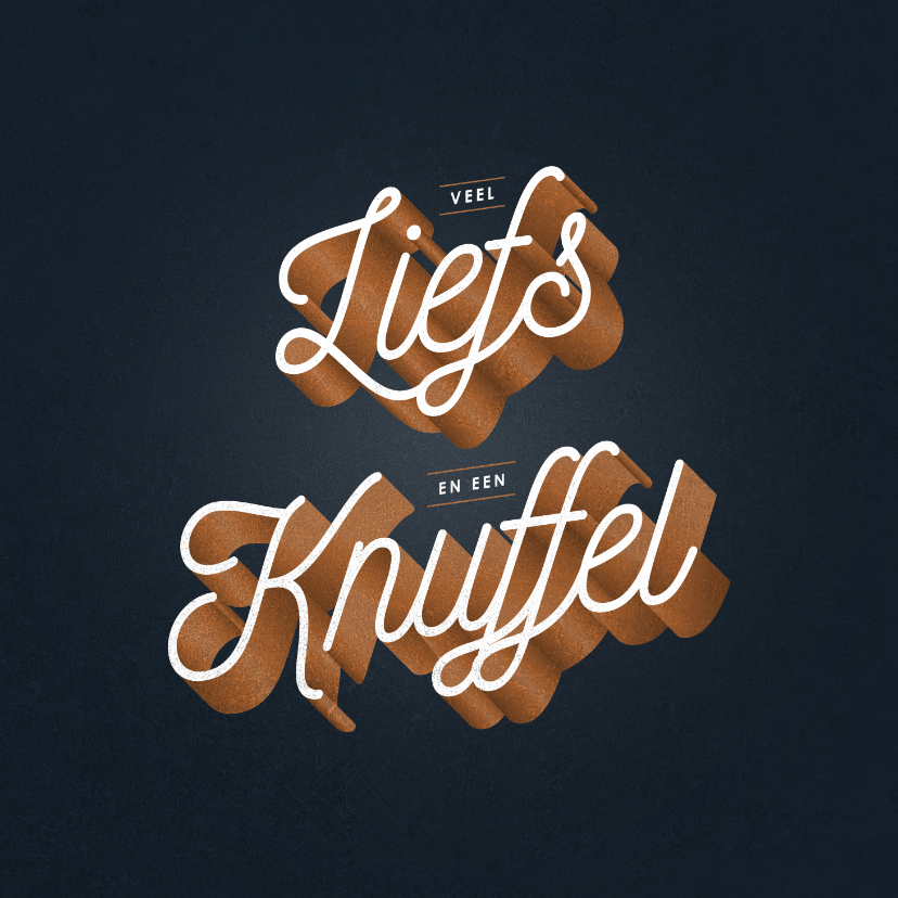 Veel liefs en een knuffel kaartje typografisch - Zomaar kaarten Zomaar kaarten - Veel liefs en een knuffel kaartje typografisch