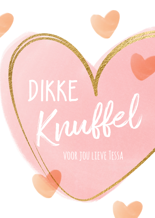 Vrolijke kaart dikke knuffel hart - Zomaar kaarten Zomaar kaarten - Vrolijke kaart dikke knuffel hart