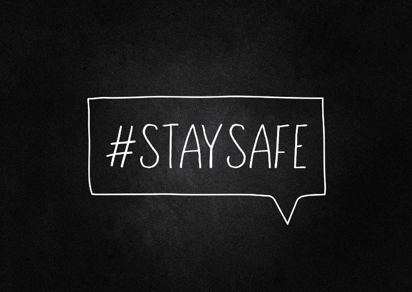 Zomaar kaart hashtag staysafe krijtbord - Zomaar kaarten Zomaar kaarten - Zomaar kaart hashtag staysafe krijtbord