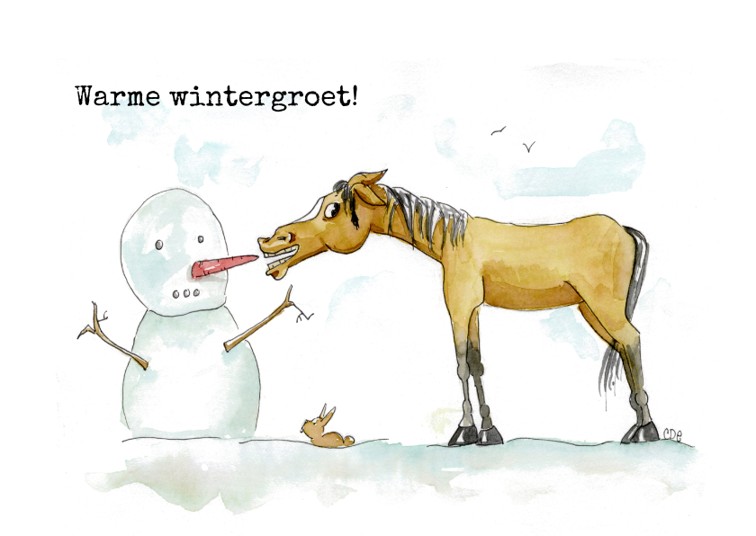 Zomaar kaarten warme wintergroet Sjors met sneeuwpop - Zomaar kaarten Zomaar kaarten - Zomaar kaarten warme wintergroet Sjors met sneeuwpop