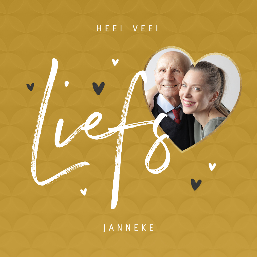 Zomaar kaartje heel veel liefs okergeel hartje foto - Zomaar kaarten Zomaar kaarten - Zomaar kaartje heel veel liefs okergeel hartje foto