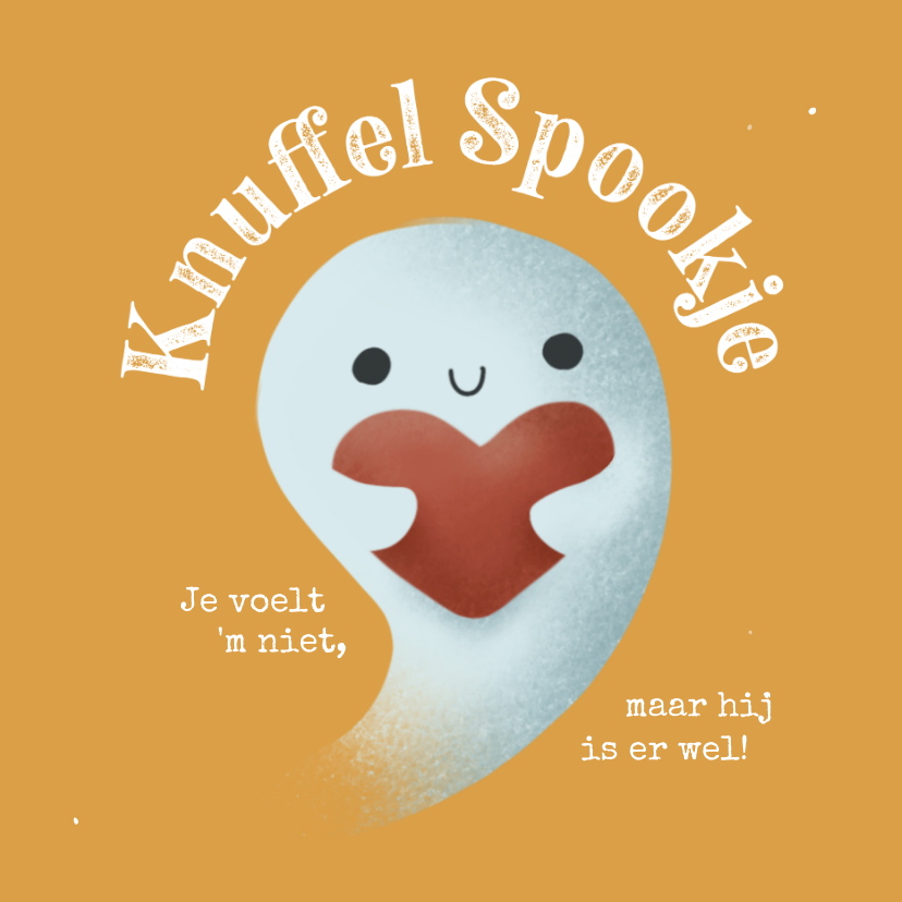 Zomaar kaartje - Knuffel Spookje met hartje - Zomaar kaarten Zomaar kaarten - Zomaar kaartje - Knuffel Spookje met hartje