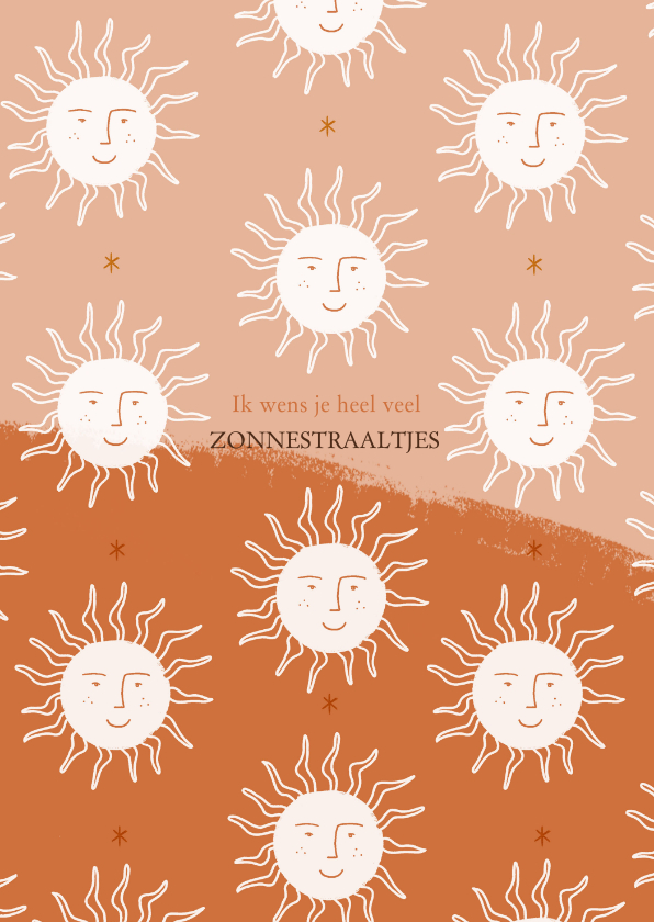 Zomaar kaartje positiviteit zonnetjes in roest - Zomaar kaarten Zomaar kaarten - Zomaar kaartje positiviteit zonnetjes in roest