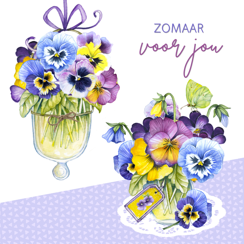 Zomaar met lieve viooltjes - Zomaar kaarten Zomaar kaarten - Zomaar met lieve viooltjes