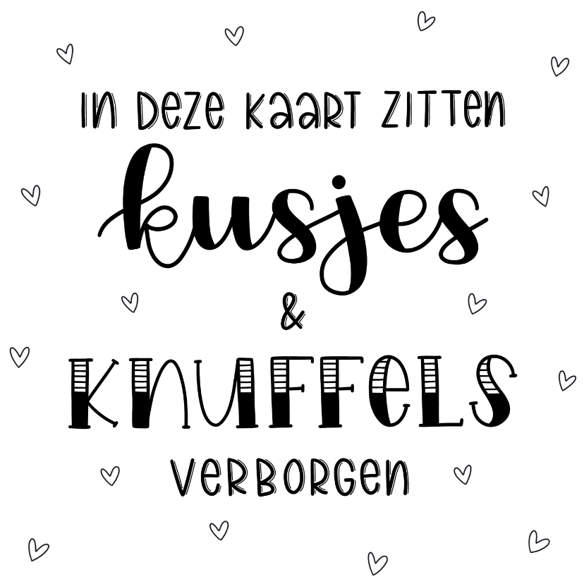 Zomaarkaart - Kusjes en knuffels - Zomaar kaarten Zomaar kaarten - Zomaarkaart - Kusjes en knuffels